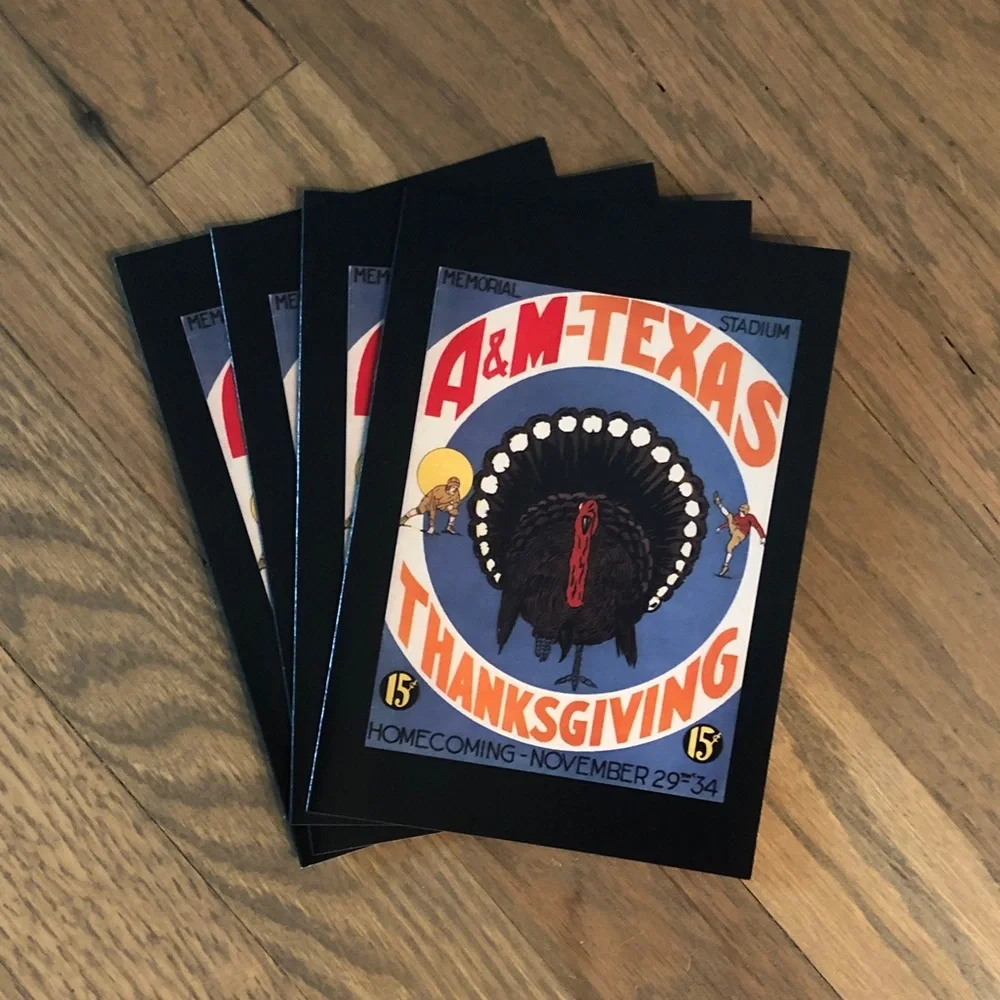 Vintage Texas Football Poster Print Notecards